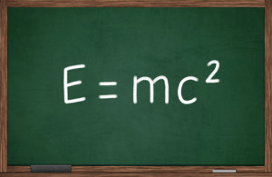 einstein's theory on blackboard